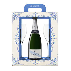 Coffret Champagne Cordon Bleu brut + 2 flutes - 75cl